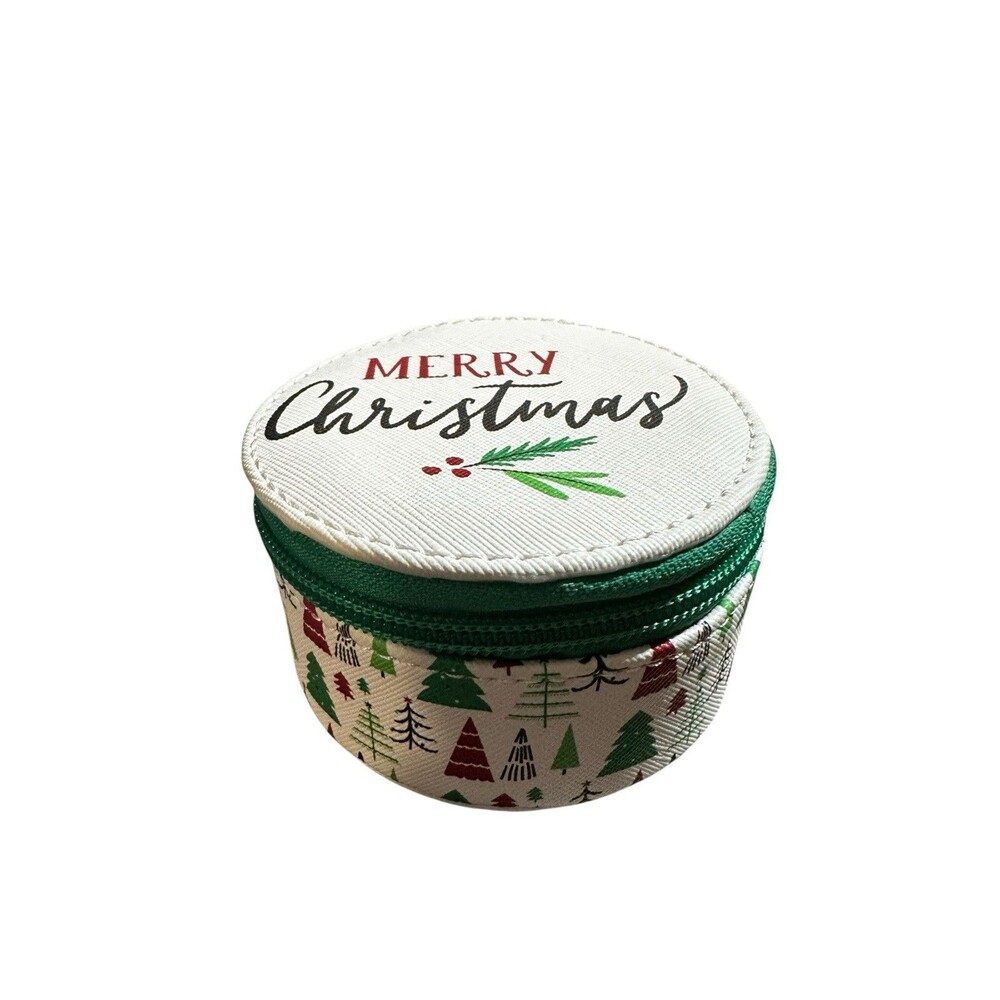 Keepsake Zippered Gift BoxHoliday Christmas Round NWT